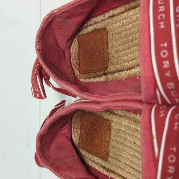 Tory Burch Azalea Logo grosgrain Espadrille flat shoes women's size 7 - Picture 5 of 16
